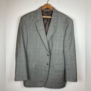 Vintage Ralph Lauren 100% Wool Timeless Gray Glen Plaid Men's Blazer Union Made